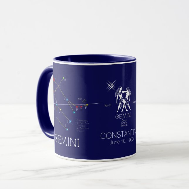 Zodiac Constellation Gemini Mug (Front Left)