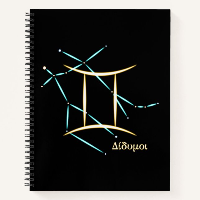 Zodiac Constellation Gemini Notebook (Front)