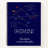 Zodiac Constellation Gemini Notebook