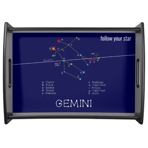 Zodiac Constellation Gemini Serving Tray