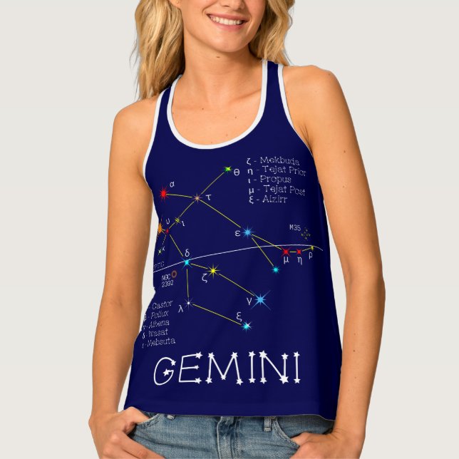 Zodiac Constellation Gemini Tank Top (Front)