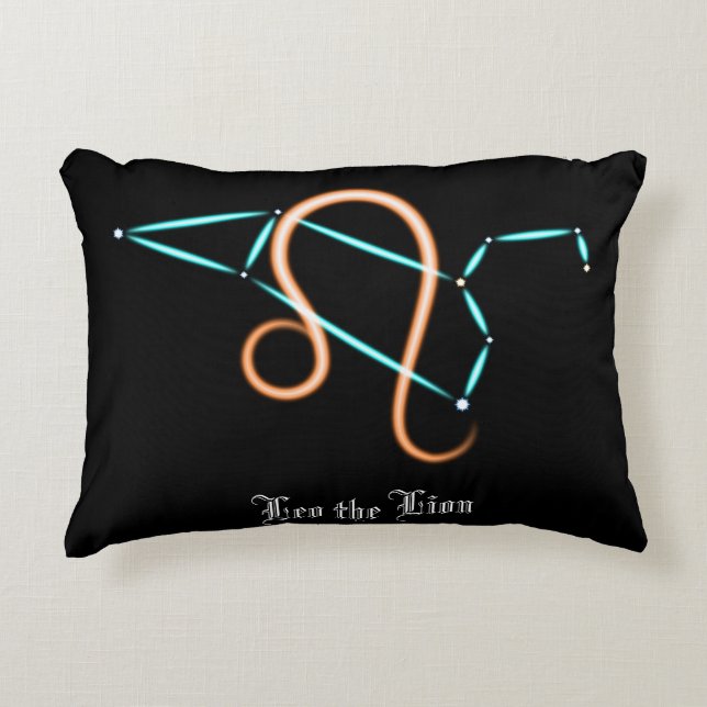 Zodiac Constellation Leo Accent Pillow (Front)