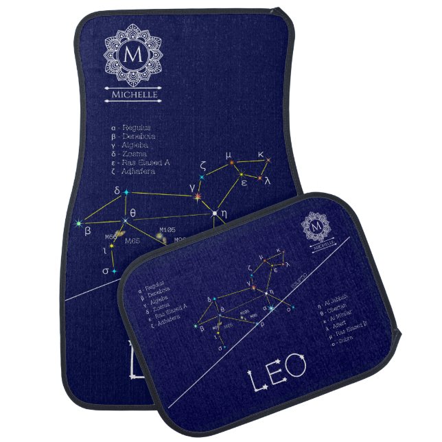 Zodiac Constellation Leo Car Floor Mat (Set)