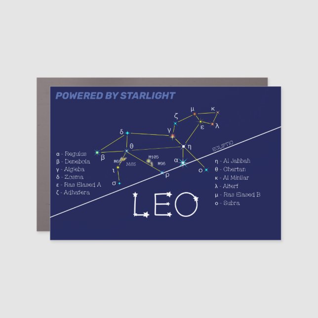 Zodiac Constellation Leo Car Magnet (Front)