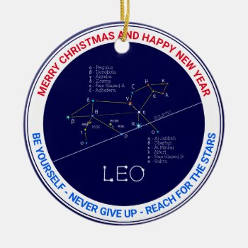 Zodiac Constellation Leo Ceramic Ornament by DigitalSolutions2u at Zazzle