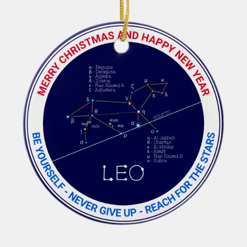 Zodiac Constellation Leo Ceramic Ornament