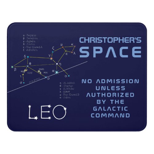 Zodiac Constellation Leo Door Sign