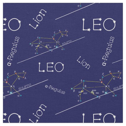 Zodiac Constellation Leo Fabric