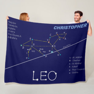 Zodiac Constellation Leo Fleece Blanket