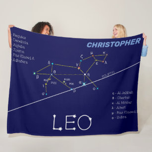 Zodiac Constellation Leo Fleece Blanket