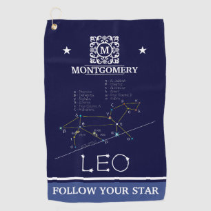 Zodiac Constellation Leo Golf Towel