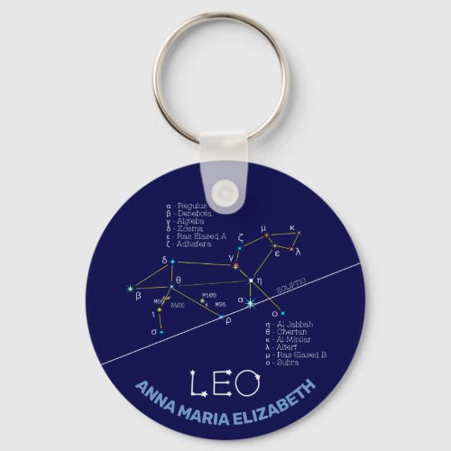 Zodiac Constellation Leo Keychain