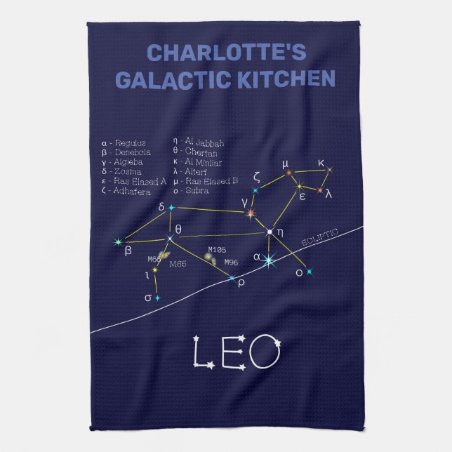 Zodiac Constellation Leo Kitchen Towel (Vertical)