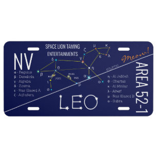 Zodiac Constellation Leo License Plate