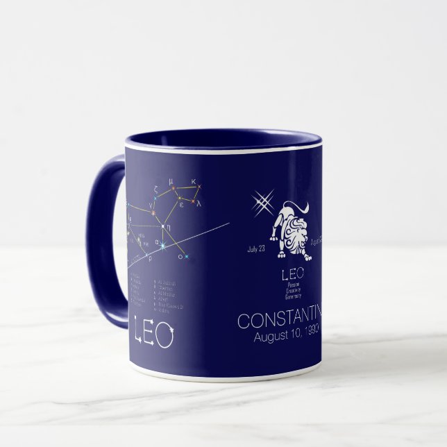 Zodiac Constellation Leo Mug (Front Left)