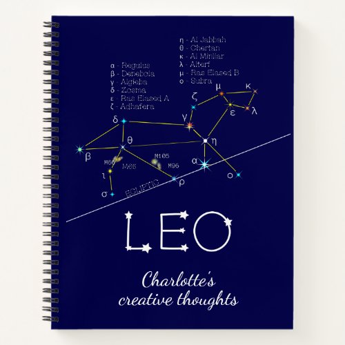 Zodiac Constellation Leo Notebook