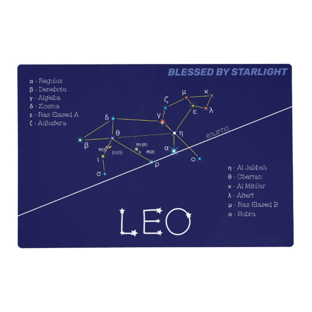 Zodiac Constellation Leo Placemat (Front)
