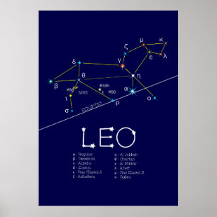 Zodiac Constellation Leo Poster