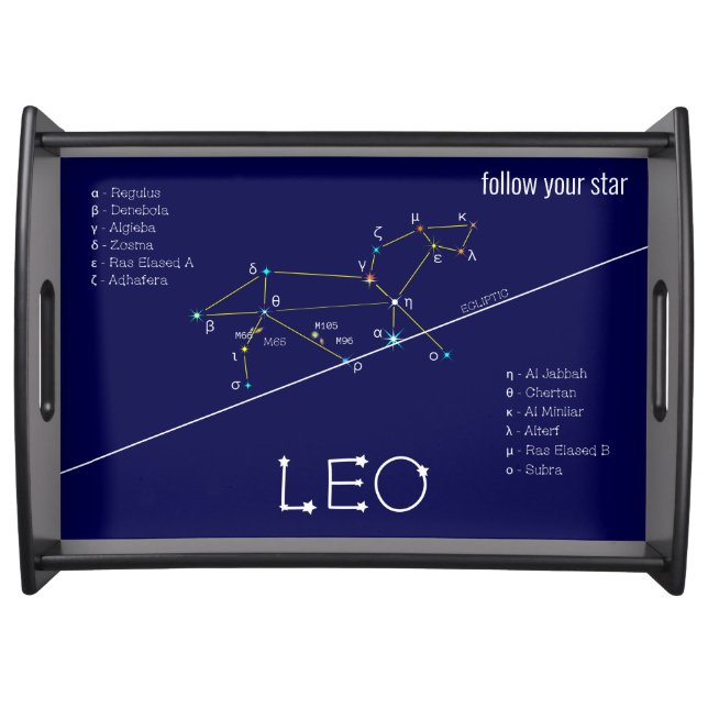 Zodiac Constellation Leo Serving Tray (Front)