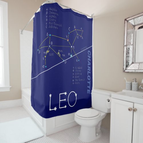 Zodiac Constellation Leo Shower Curtain