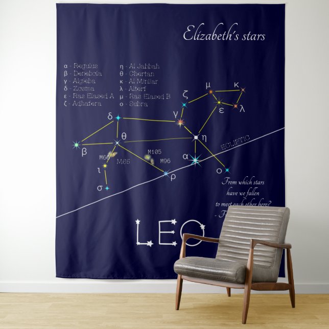 Zodiac Constellation Leo Tapestry (In Situ)