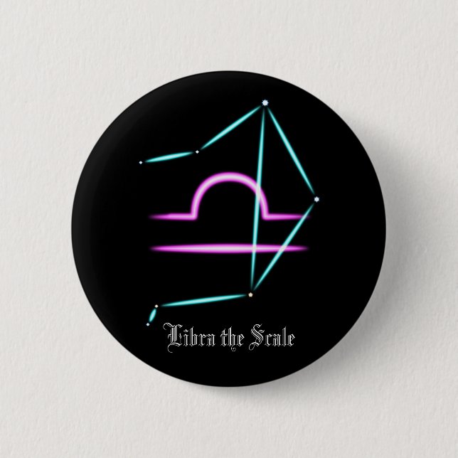 Zodiac Constellation Libra Button (Front)