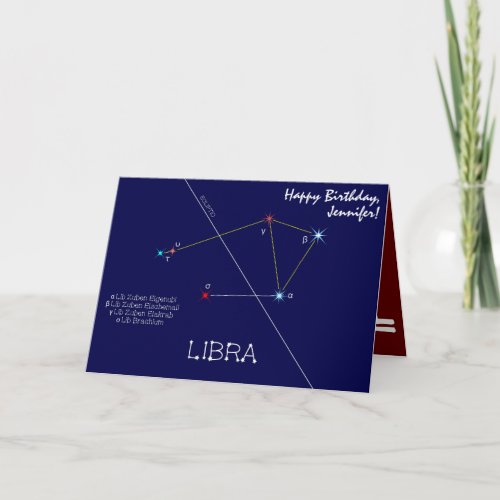 Zodiac Constellation Libra Card