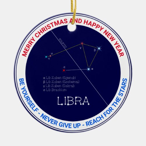 Zodiac Constellation Libra Ceramic Ornament