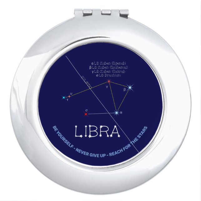 Zodiac Constellation Libra Compact Mirror (Front)