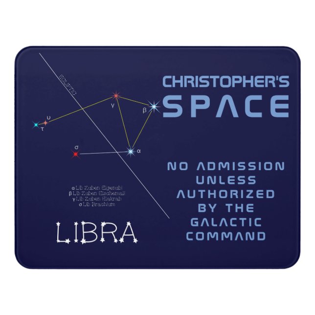 Zodiac Constellation Libra Door Sign (Contemporary Front)