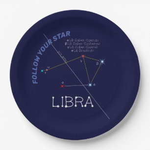 Zodiac Constellation Libra Paper Plates