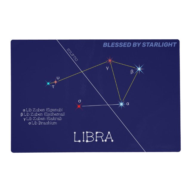 Zodiac Constellation Libra Placemat (Front)