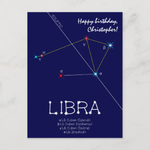Zodiac Constellation Libra Postcard
