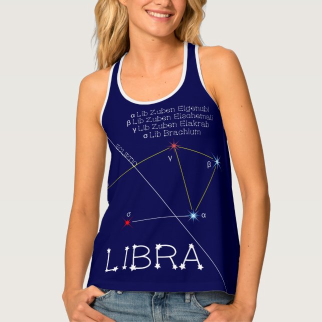 Zodiac Constellation Libra Tank Top (Front)