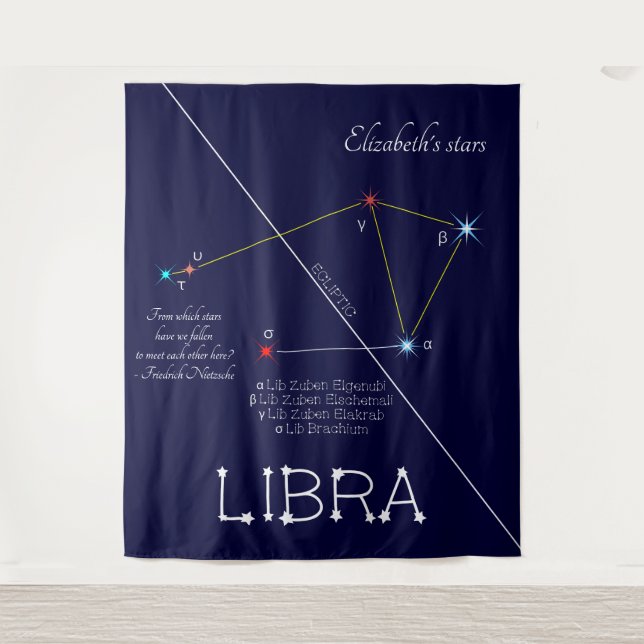 Zodiac Constellation Libra Tapestry (Front)