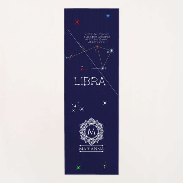 Zodiac Constellation Libra Yoga Mat (Front)