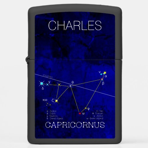 Zodiac constellation of stars CAPRICORNUS Zippo Lighter