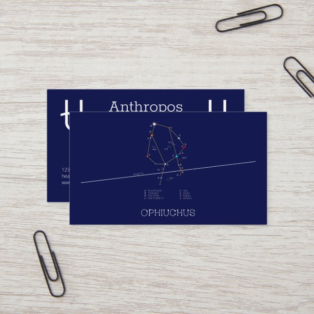 Zodiac Constellation Ophiuchus Business Card (Front/Back In Situ)