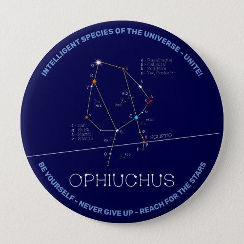 Zodiac Constellation Ophiuchus Button