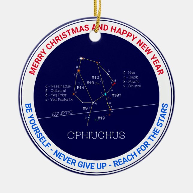Zodiac Constellation Ophiuchus Ceramic Ornament (Front)