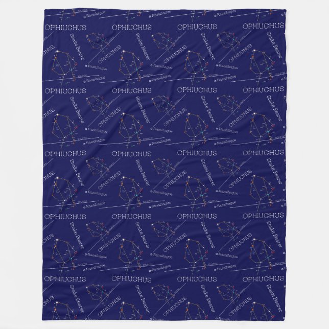 Zodiac Constellation Ophiuchus Fleece Blanket (Front)
