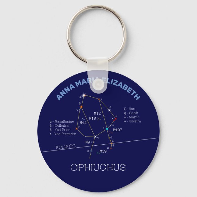 Zodiac Constellation Ophiuchus Keychain (Front)