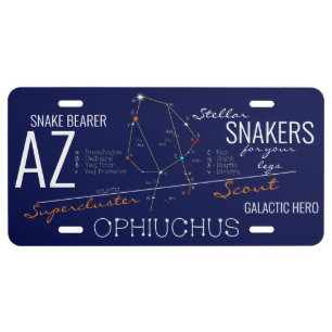 Zodiac Constellation Ophiuchus License Plate