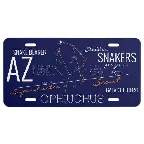 Zodiac Constellation Ophiuchus License Plate