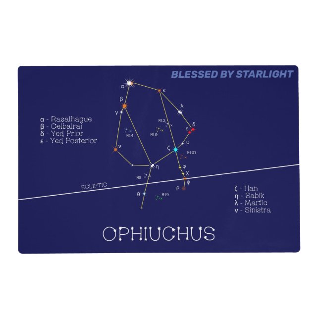 Zodiac Constellation Ophiuchus Placemat (Front)