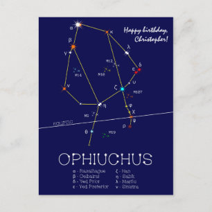 Zodiac Constellation Ophiuchus Postcard