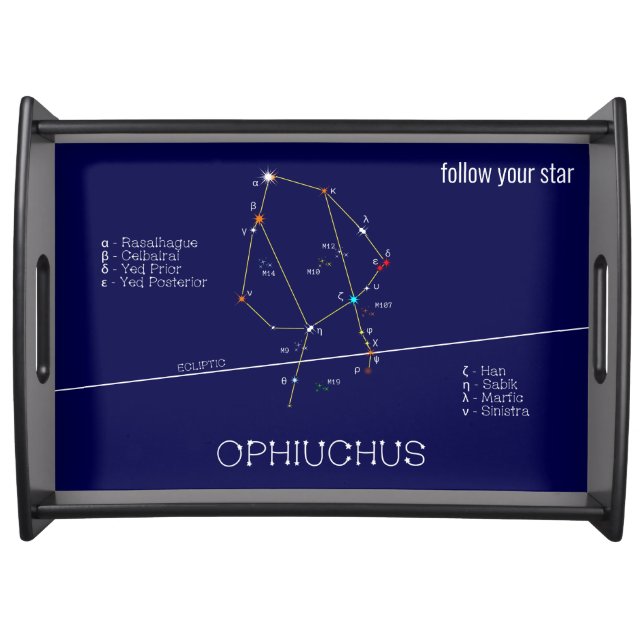Zodiac Constellation Ophiuchus Serving Tray (Front)