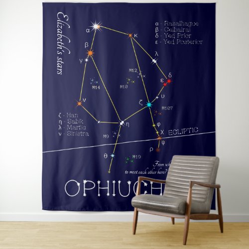 Zodiac Constellation Ophiuchus Tapestry