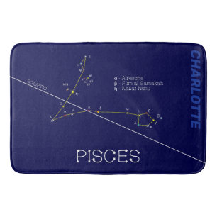 Zodiac Constellation Pisces Bath Mat