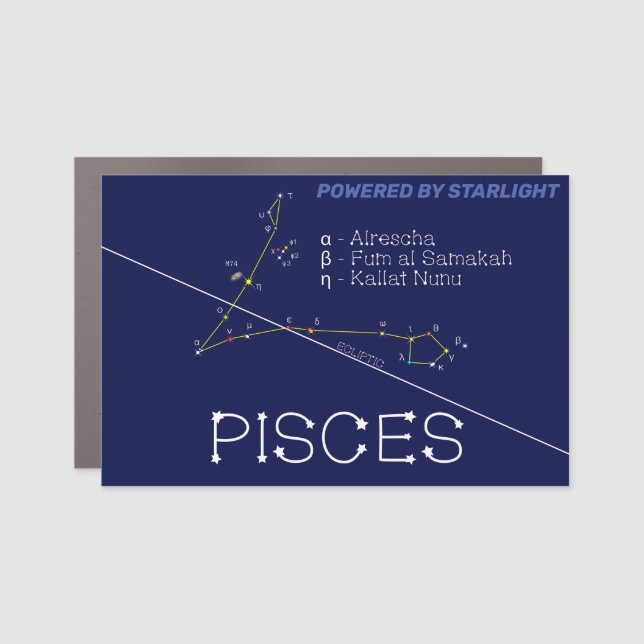 Zodiac Constellation Pisces Car Magnet (Front)